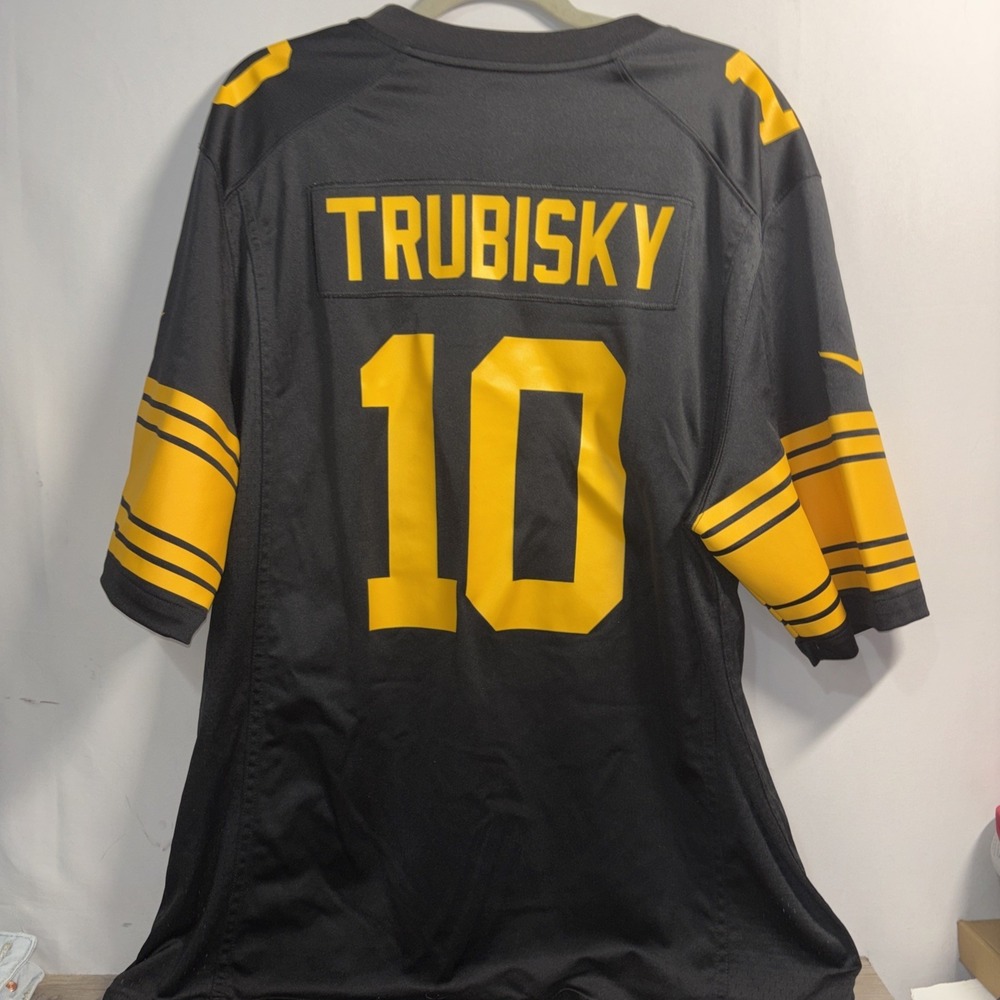Nike Pittsburgh Steelers Mitchell Trubisky #10 Black gold Jersey Size XL
